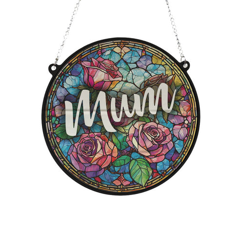 Mum Stained Glass Effect Suncatcher